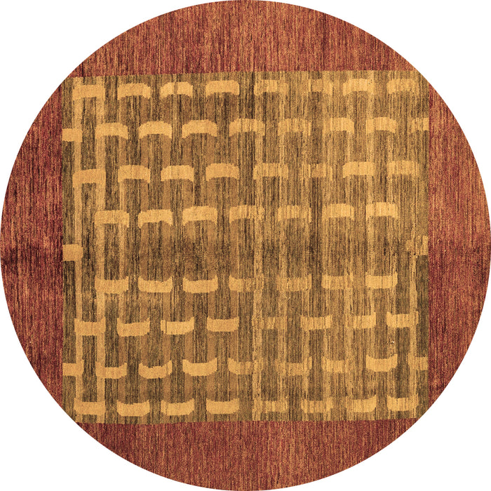 Round Machine Washable Abstract Brown Modern Rug, wshabs4948brn