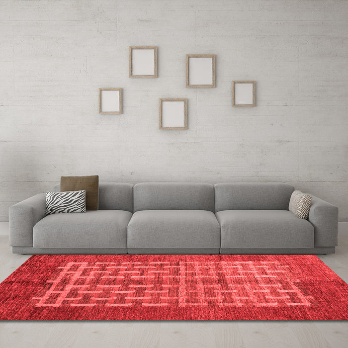 Modern Red Washable Rugs