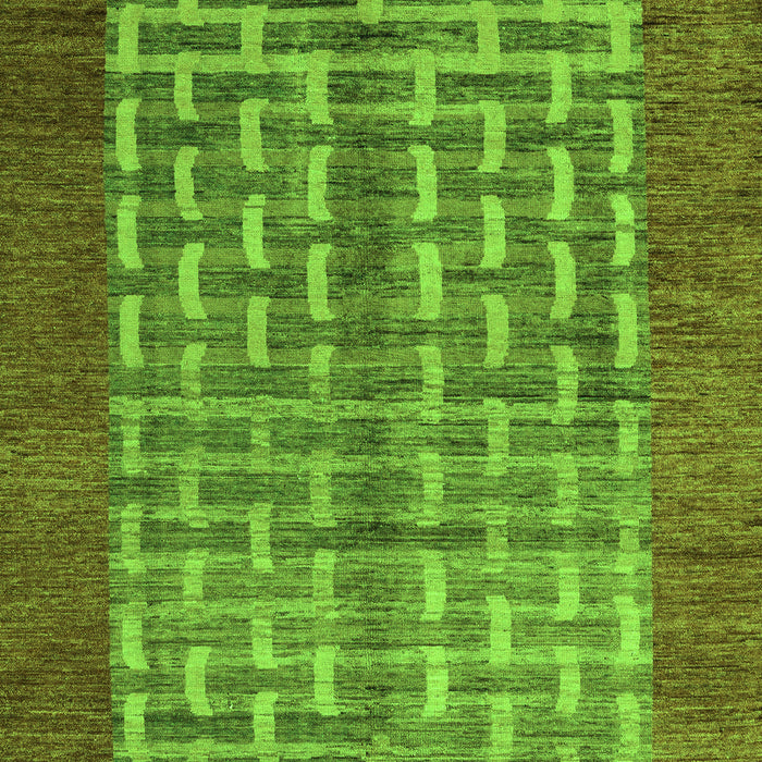 Machine Washable Abstract Green Modern Area Rugs, wshabs4948grn