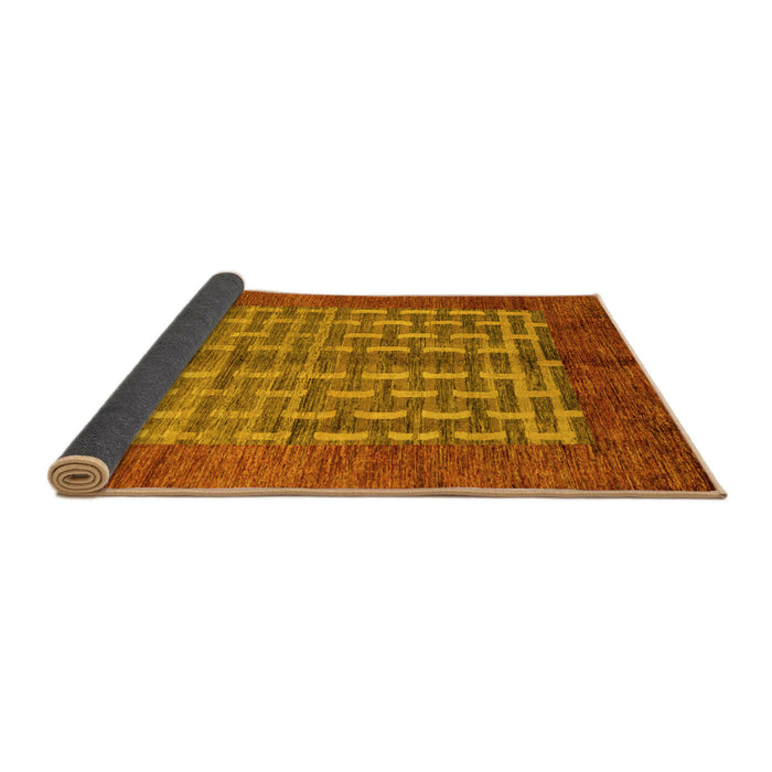 Sideview of Abstract Yellow Modern Rug, abs4948yw
