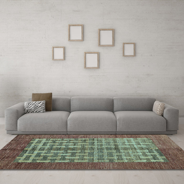 Machine Washable Abstract Light Blue Modern Rug in a Living Room, wshabs4948lblu