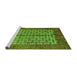 Sideview of Machine Washable Abstract Green Modern Area Rugs, wshabs4948grn