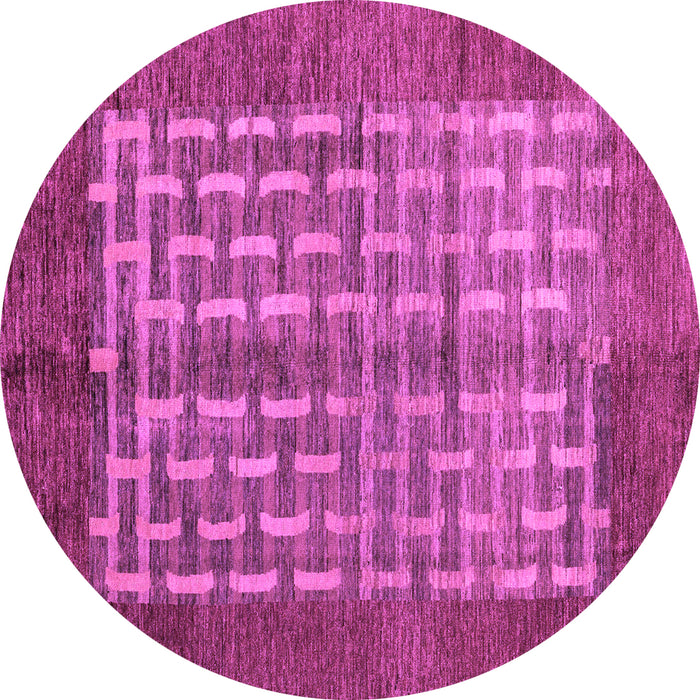 Round Abstract Purple Modern Rug, abs4948pur