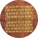 Round Abstract Brown Modern Rug, abs4948brn