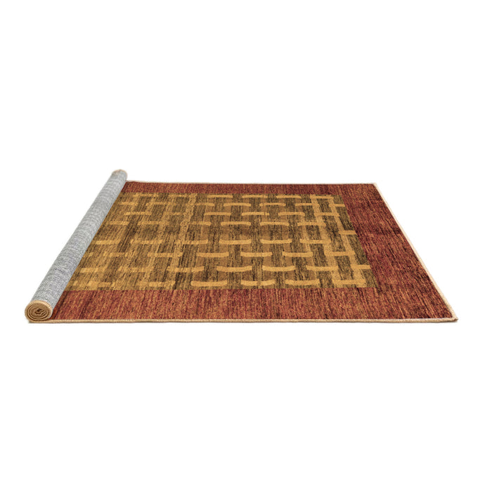 Sideview of Machine Washable Abstract Brown Modern Rug, wshabs4948brn