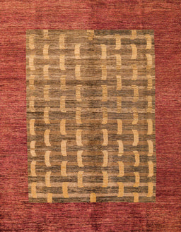 Abstract Orange Modern Rug, abs4948
