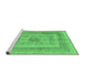 Sideview of Machine Washable Abstract Emerald Green Modern Area Rugs, wshabs4949emgrn