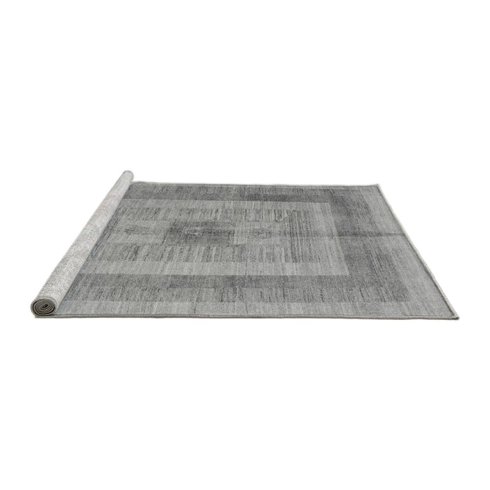 Sideview of Machine Washable Abstract Gray Modern Rug, wshabs4949gry