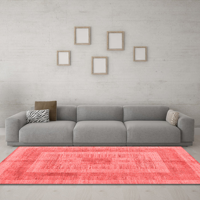 Modern Red Washable Rugs