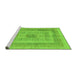 Sideview of Machine Washable Abstract Green Modern Area Rugs, wshabs4949grn