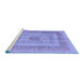 Sideview of Machine Washable Abstract Blue Modern Rug, wshabs4949blu