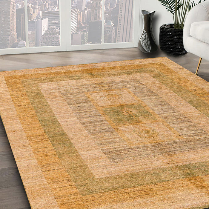 Abstract Orange Modern Rug in Family Room, abs4949