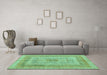 Machine Washable Abstract Turquoise Modern Area Rugs in a Living Room,, wshabs4949turq