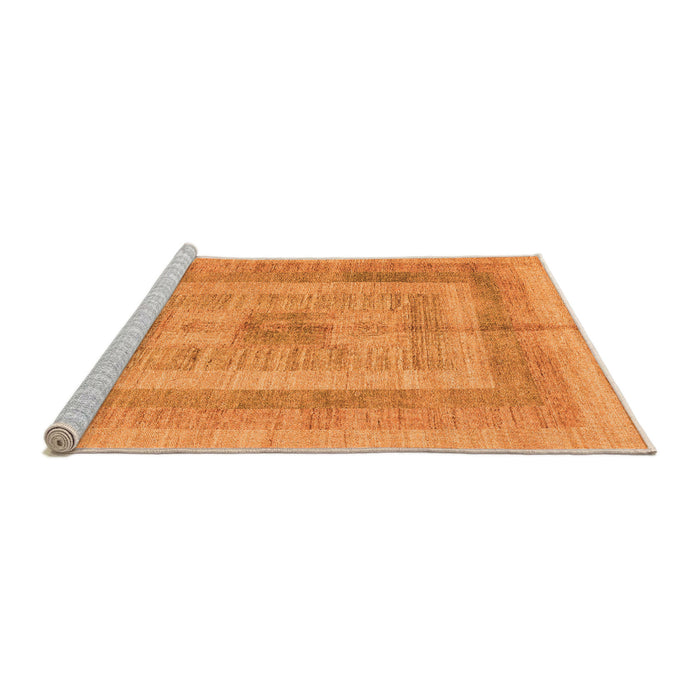 Sideview of Machine Washable Abstract Orange Modern Area Rugs, wshabs4949org
