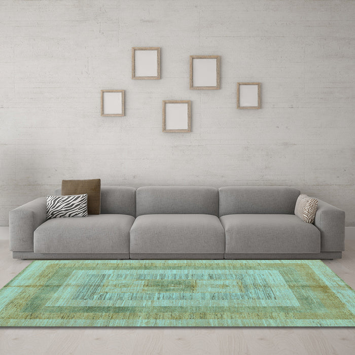 Machine Washable Abstract Light Blue Modern Rug in a Living Room, wshabs4949lblu