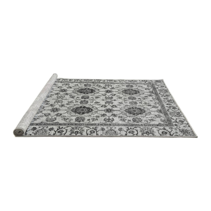 Sideview of Machine Washable Abstract Gray Modern Rug, wshabs494gry