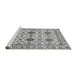 Sideview of Machine Washable Abstract Gray Modern Rug, wshabs494gry