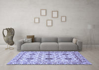 Machine Washable Abstract Blue Modern Rug, wshabs494blu