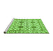 Sideview of Machine Washable Abstract Green Modern Area Rugs, wshabs494grn