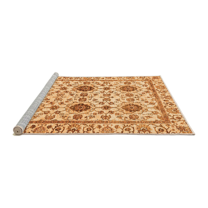 Sideview of Machine Washable Abstract Orange Modern Area Rugs, wshabs494org