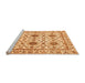 Sideview of Machine Washable Abstract Orange Modern Area Rugs, wshabs494org