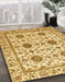 Abstract Chrome Gold Yellow Modern Rug in Family Room, abs494