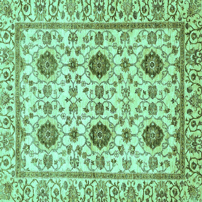 Square Abstract Turquoise Modern Rug, abs494turq
