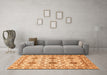 Machine Washable Abstract Orange Modern Area Rugs in a Living Room, wshabs494org