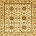 Square Machine Washable Abstract Chrome Gold Yellow Rug, wshabs494