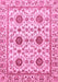 Machine Washable Abstract Pink Modern Rug, wshabs494pnk