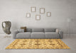 Machine Washable Abstract Brown Modern Rug in a Living Room,, wshabs494brn