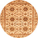 Round Abstract Orange Modern Rug, abs494org