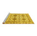 Sideview of Machine Washable Abstract Yellow Modern Rug, wshabs494yw