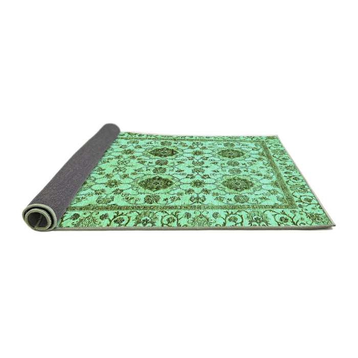 Sideview of Abstract Turquoise Modern Rug, abs494turq
