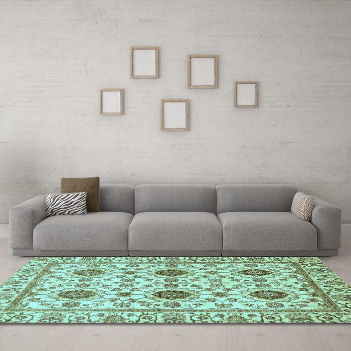 Machine Washable Abstract Light Blue Modern Rug in a Living Room, wshabs494lblu