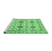 Sideview of Machine Washable Abstract Emerald Green Modern Area Rugs, wshabs494emgrn