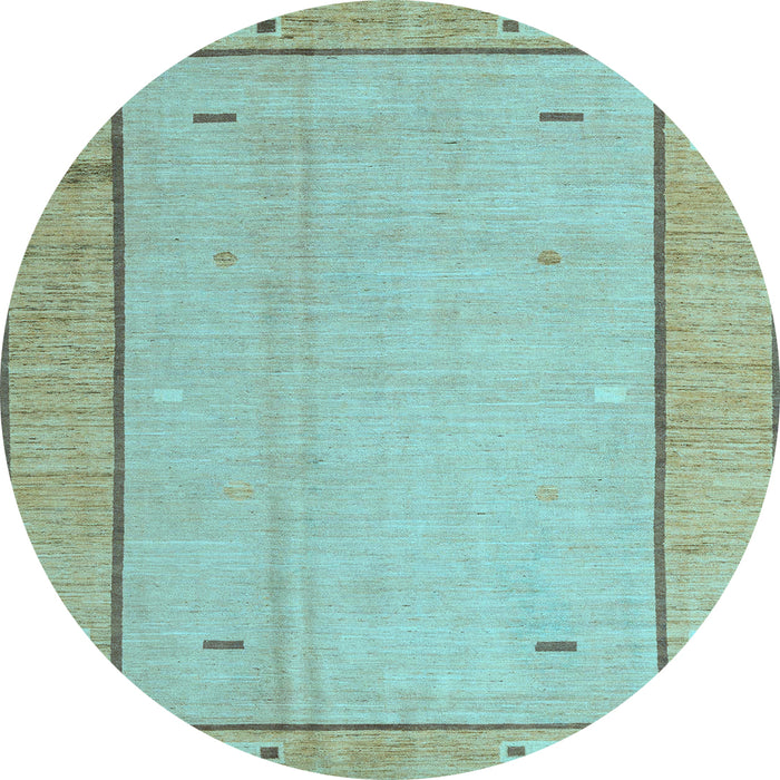 Round Machine Washable Abstract Light Blue Modern Rug, wshabs4950lblu