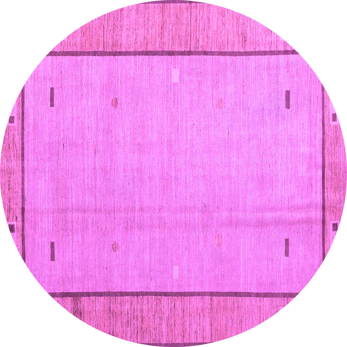 Round Machine Washable Abstract Purple Modern Area Rugs, wshabs4950pur