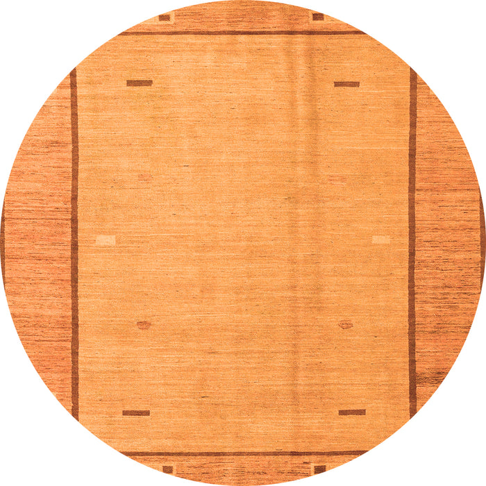 Round Machine Washable Abstract Orange Modern Area Rugs, wshabs4950org