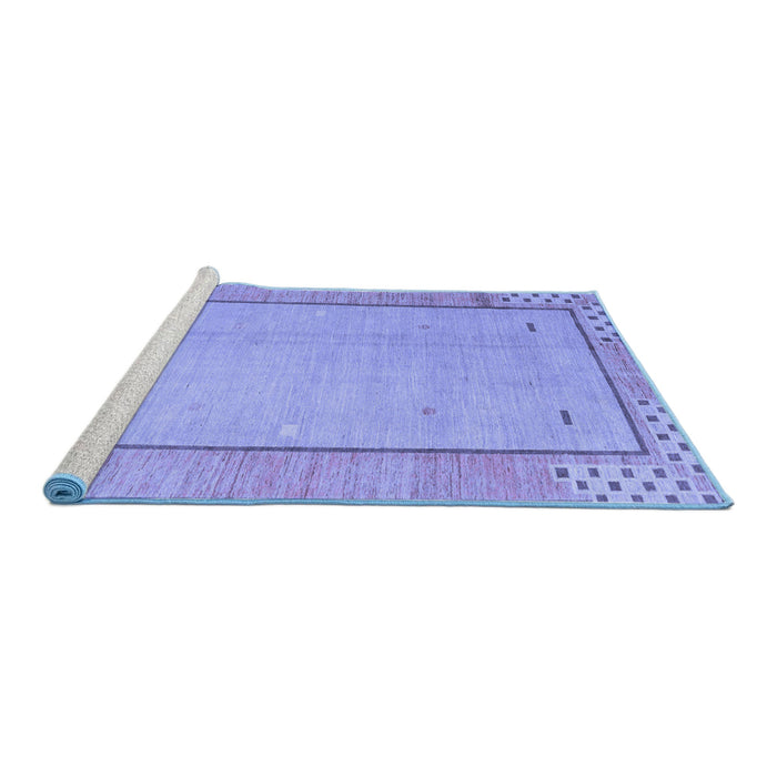 Sideview of Machine Washable Abstract Blue Modern Rug, wshabs4950blu