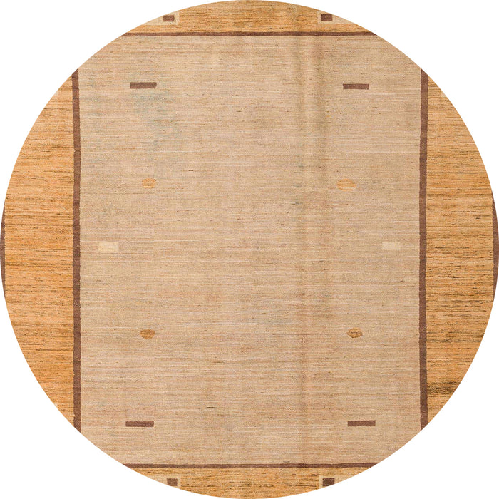 Round Machine Washable Abstract Orange Rug, wshabs4950