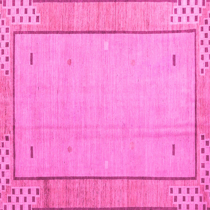 Square Machine Washable Abstract Pink Modern Rug, wshabs4950pnk