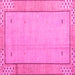 Square Machine Washable Abstract Pink Modern Rug, wshabs4950pnk