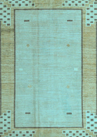 Abstract Light Blue Modern Rug, abs4950lblu