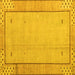 Square Abstract Yellow Modern Rug, abs4950yw