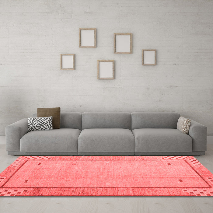 Modern Red Washable Rugs