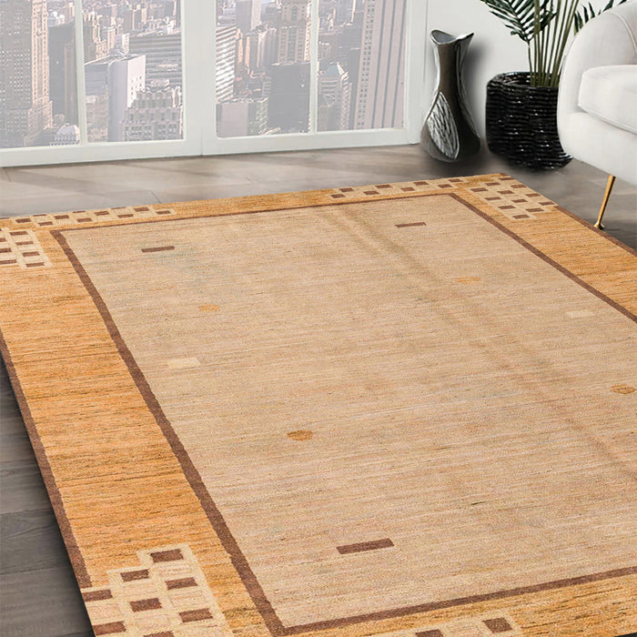 Machine Washable Abstract Orange Rug in a Family Room, wshabs4950