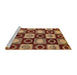 Sideview of Machine Washable Abstract Tomato Red Rug, wshabs4951