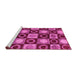 Sideview of Machine Washable Abstract Pink Modern Rug, wshabs4951pnk