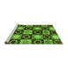 Sideview of Machine Washable Abstract Green Modern Area Rugs, wshabs4951grn